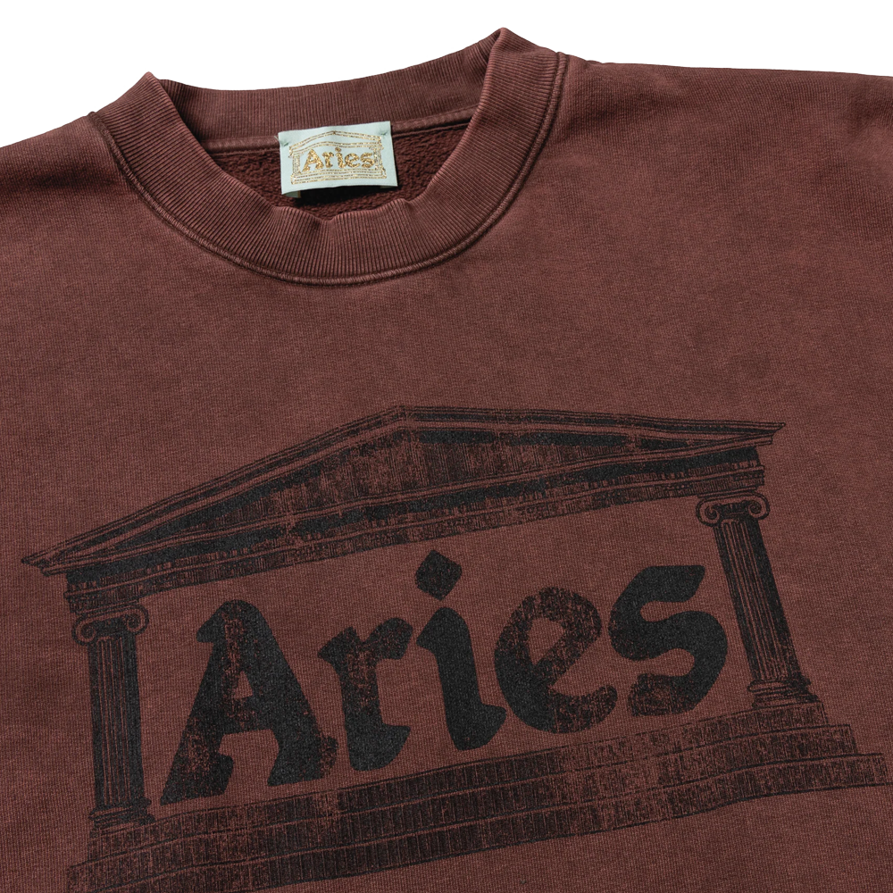 Aries Aged Ancient Column Sweat - Burgundy