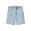 Carhartt WIP Double Knee Short - Blue (Heavy stone bleached)