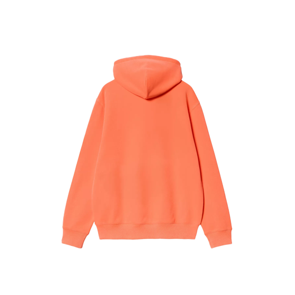 Carhartt WIP Hooded Industry Sweat - Lumo Orange, garment dyed