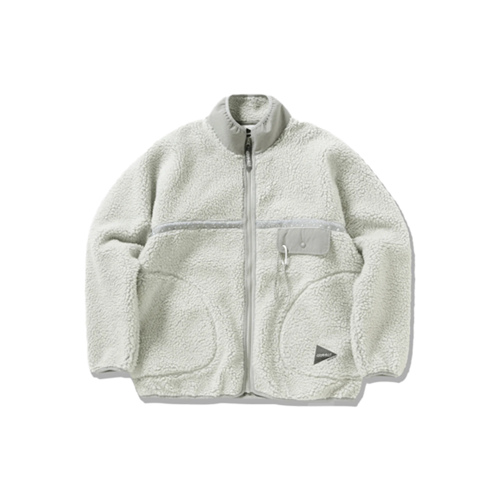 Gramicci x and wander JQ Tape Fleece Jacket - Light Grey