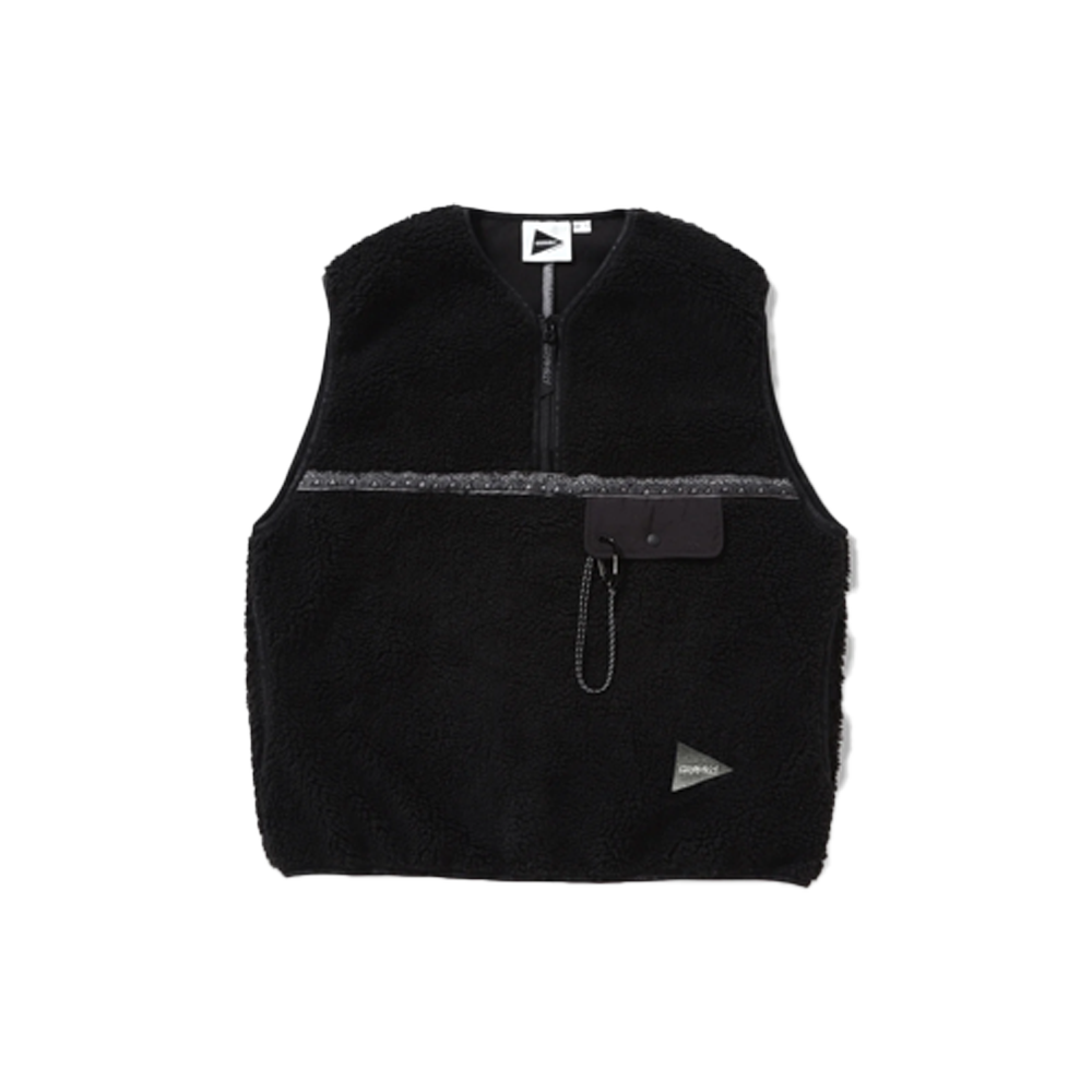 Gramicci x and wander JQ Tape Fleece Vest - Black