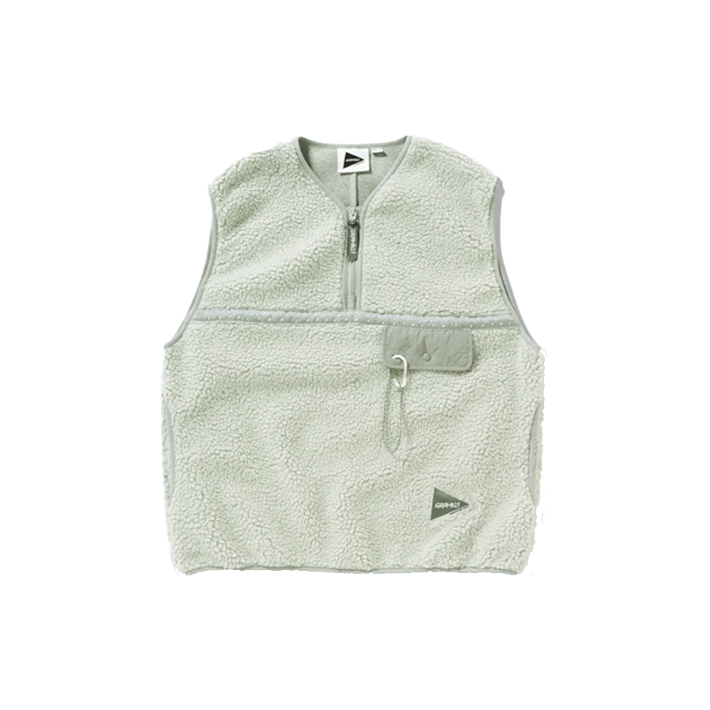 Gramicci x and wander JQ Tape Fleece Vest - Light Grey