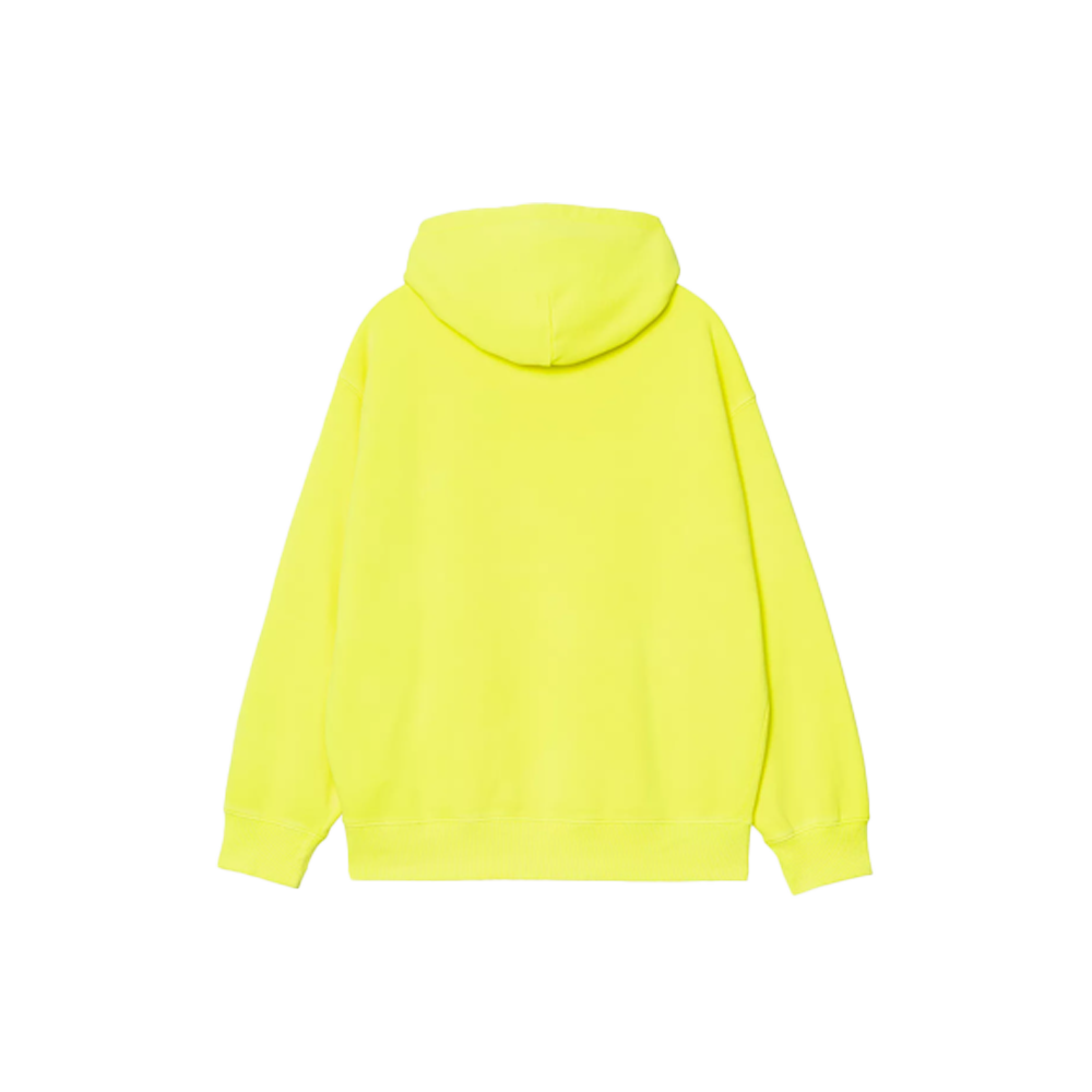 Carhartt WIP Hooded Industry Sweat - Lumo Yellow, garment dyed