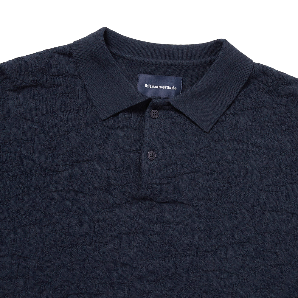 ThisIsNeverThat Stacked TNT SS Knit Polo - Navy