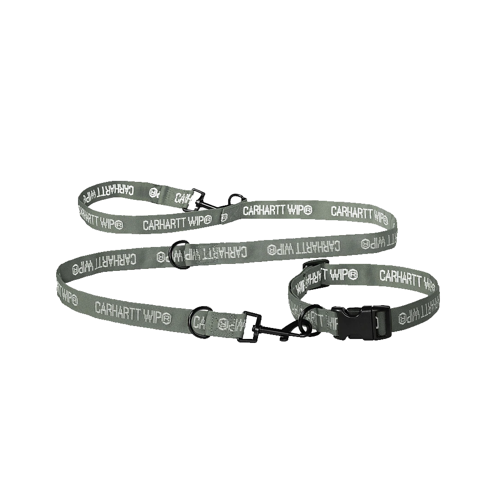 Carhartt WIP Tour Dog Leash & Collar - Smoke Green/Reflective